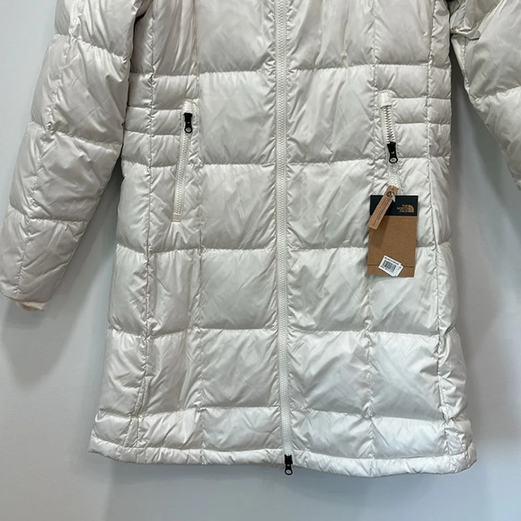 North Face Womens Acropolis Parka Small White‎ Down Puffer Gardenia Outdoor Hood - Picture 6 of 9